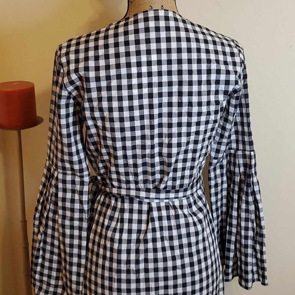 NWT Jack by BB Dakota Black & White Bell Sleeve Wrap Dress Small - Picture 8 of 12